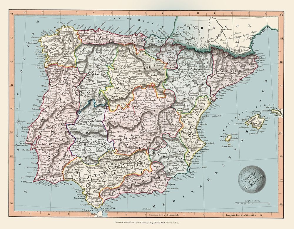 Spain Portugal - Arrowsmith 1840