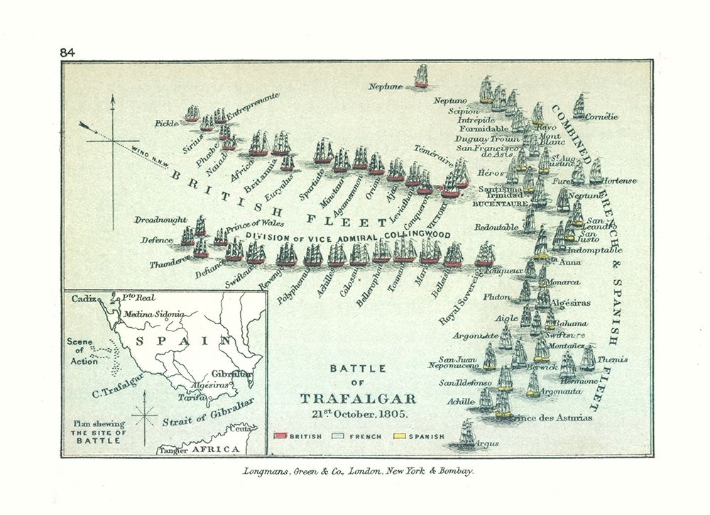 Battle Cape Trafalgar in 1805 Spain Europe
