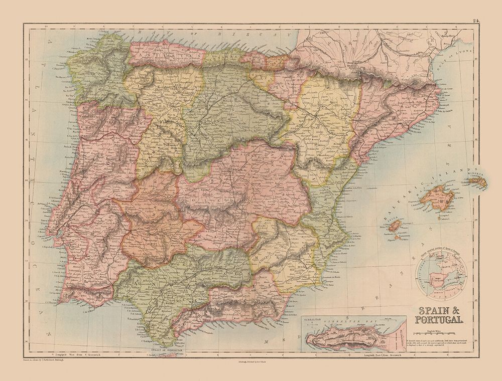 Spain Portugal - Black 1867