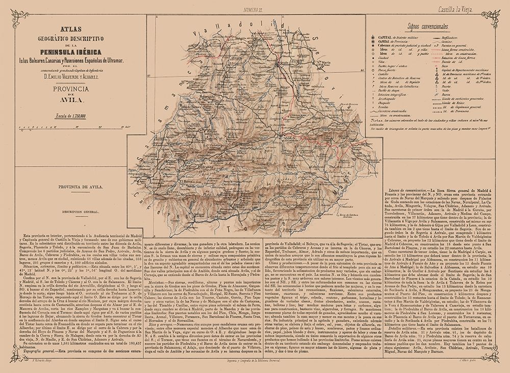 Avila Province Spain - Valverde 1880