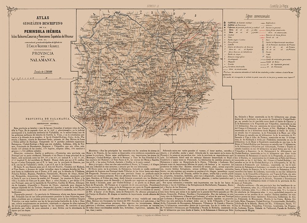 Salamanca Province Spain - Valverde 1880