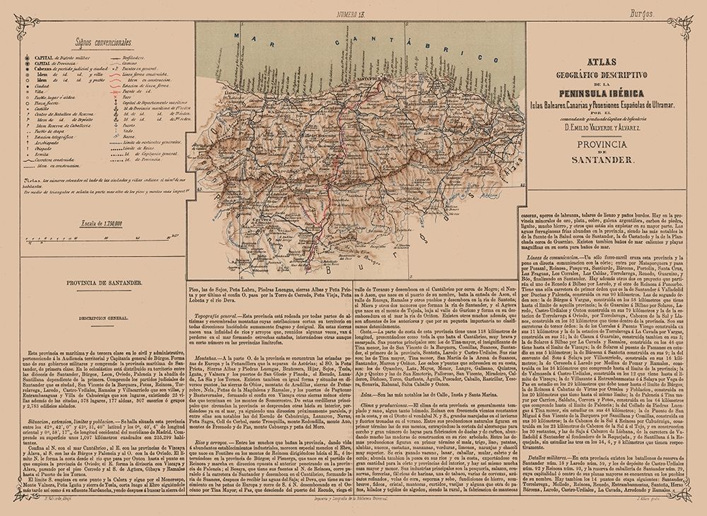 Santander Province Spain - Valverde 1880