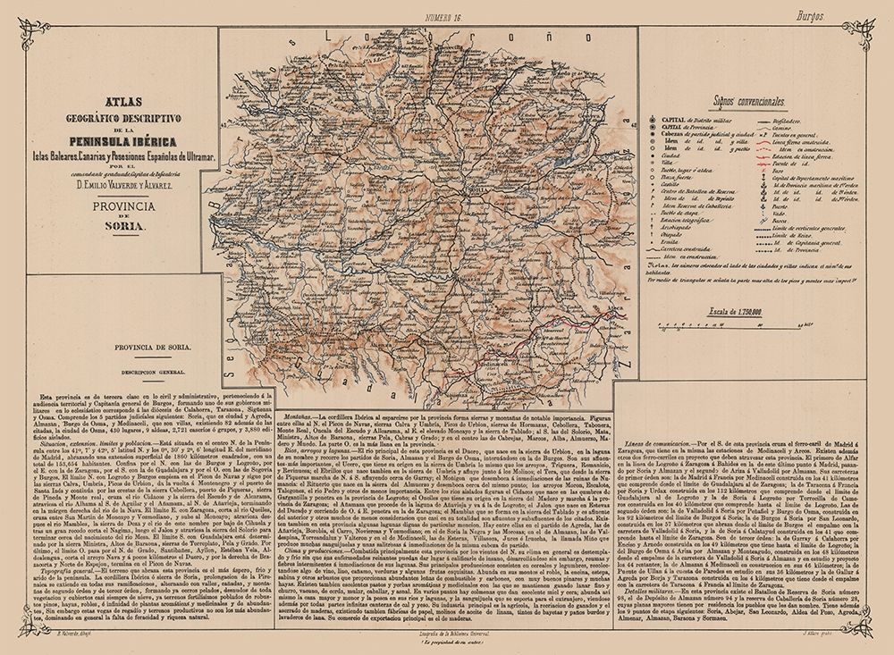 Soria Province Spain - Valverde 1880