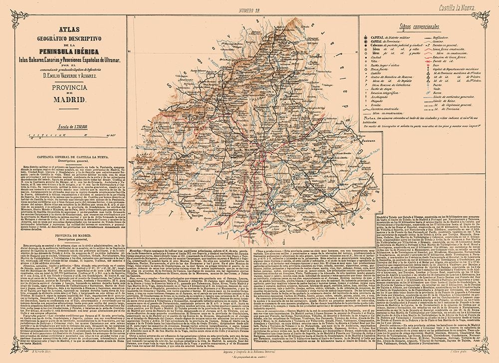 Madrid Province Spain - Valverde 1880