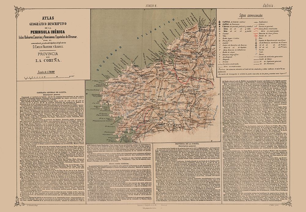 A Coruna Province Spain - Valverde 1880