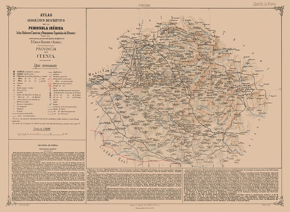 Cuenca Province Spain - Valverde 1880