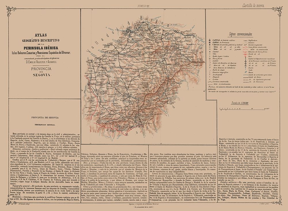 Segovia Province Spain - Valverde 1880