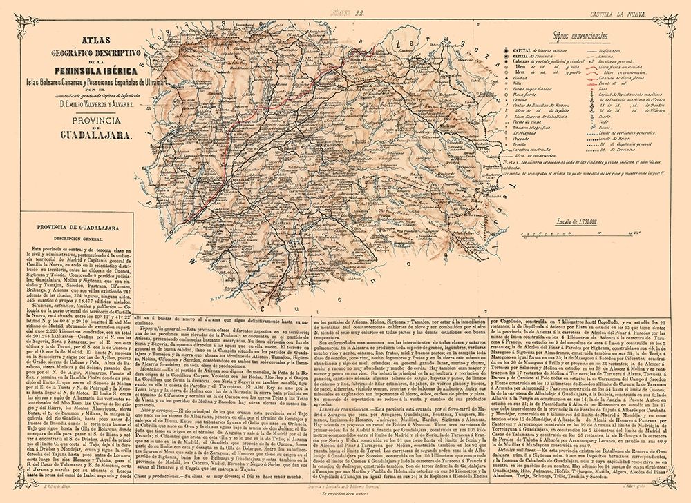 Guadalajara Province Spain - Valverde 1880