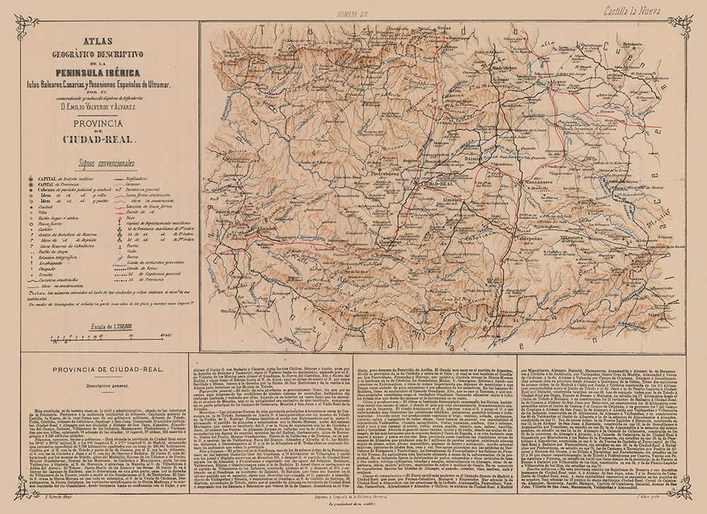 Ciudad Real Province Spain - Valverde 1880