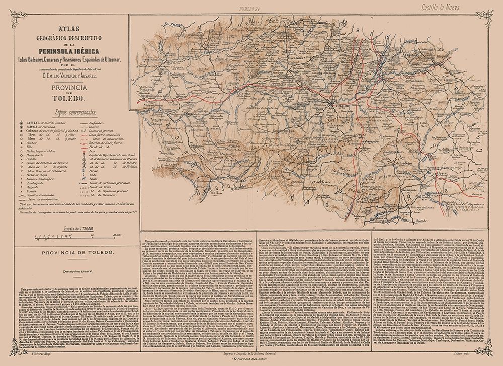 Toledo Province Spain - Valverde 1880