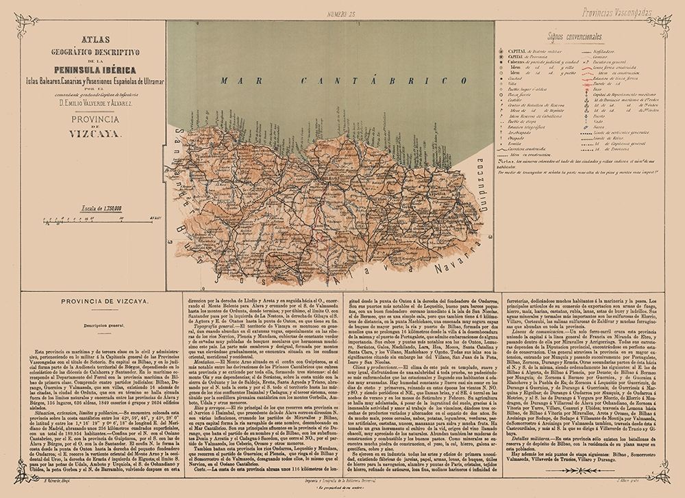 Biscay Province Spain - Valverde 1880