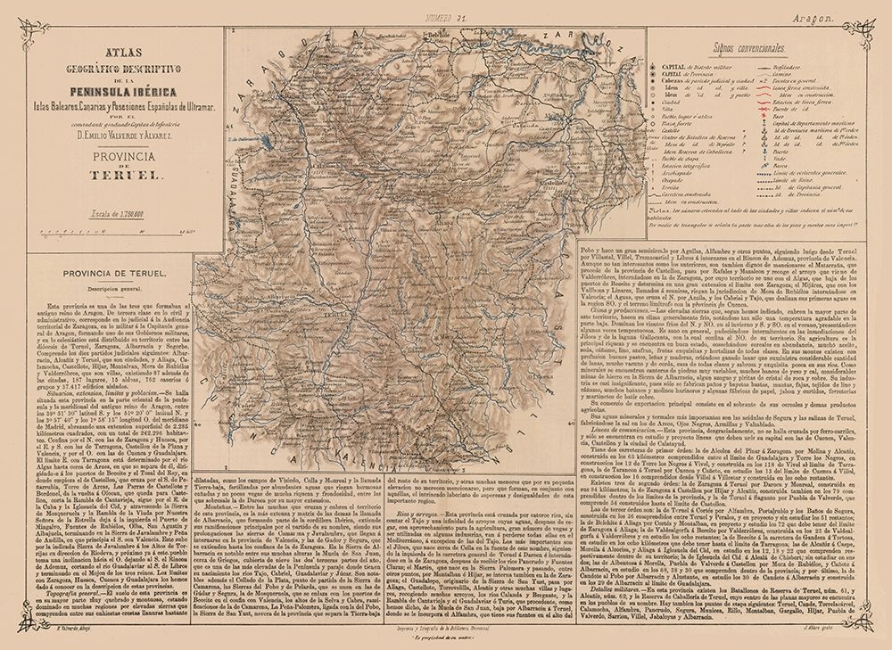 Teruel Province Spain - Valverde 1880
