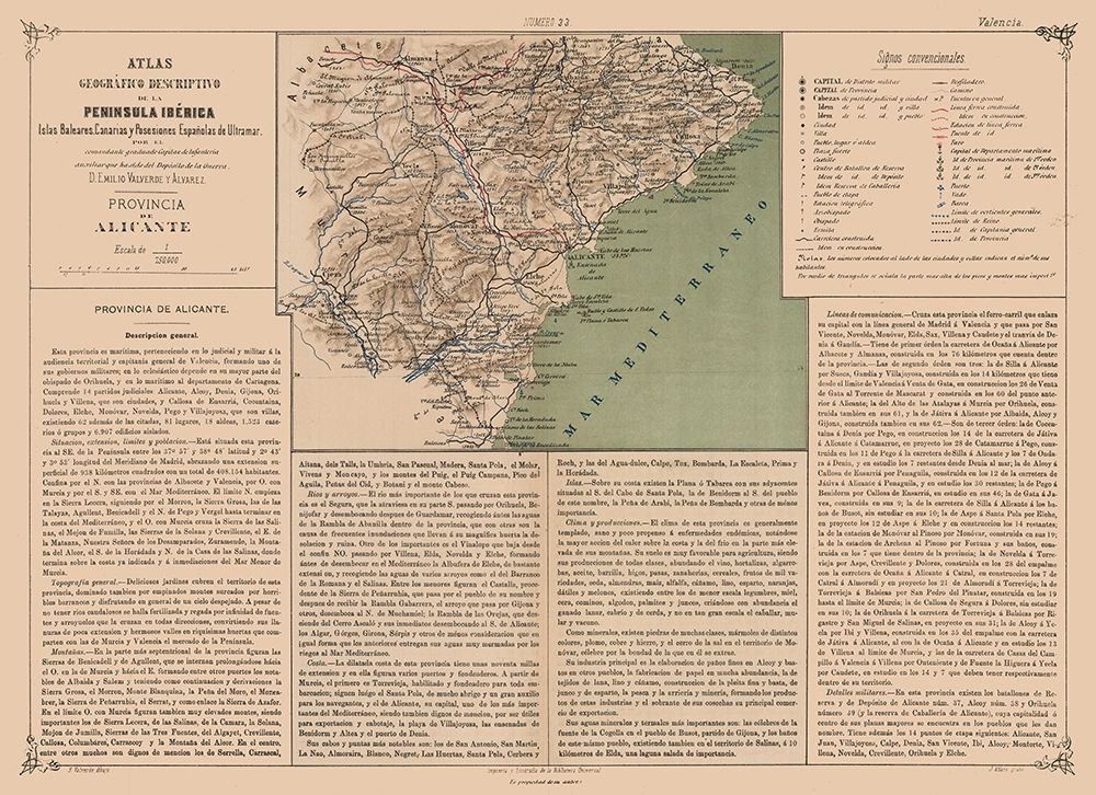 Alicante Province Spain - Valverde 1880