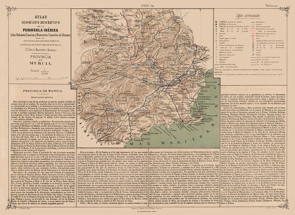 Murcia Province Spain - Valverde 1880