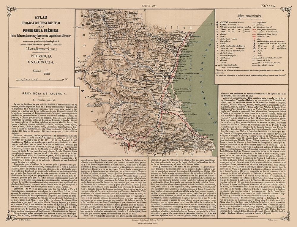Valencia Province Spain - Valverde 1880