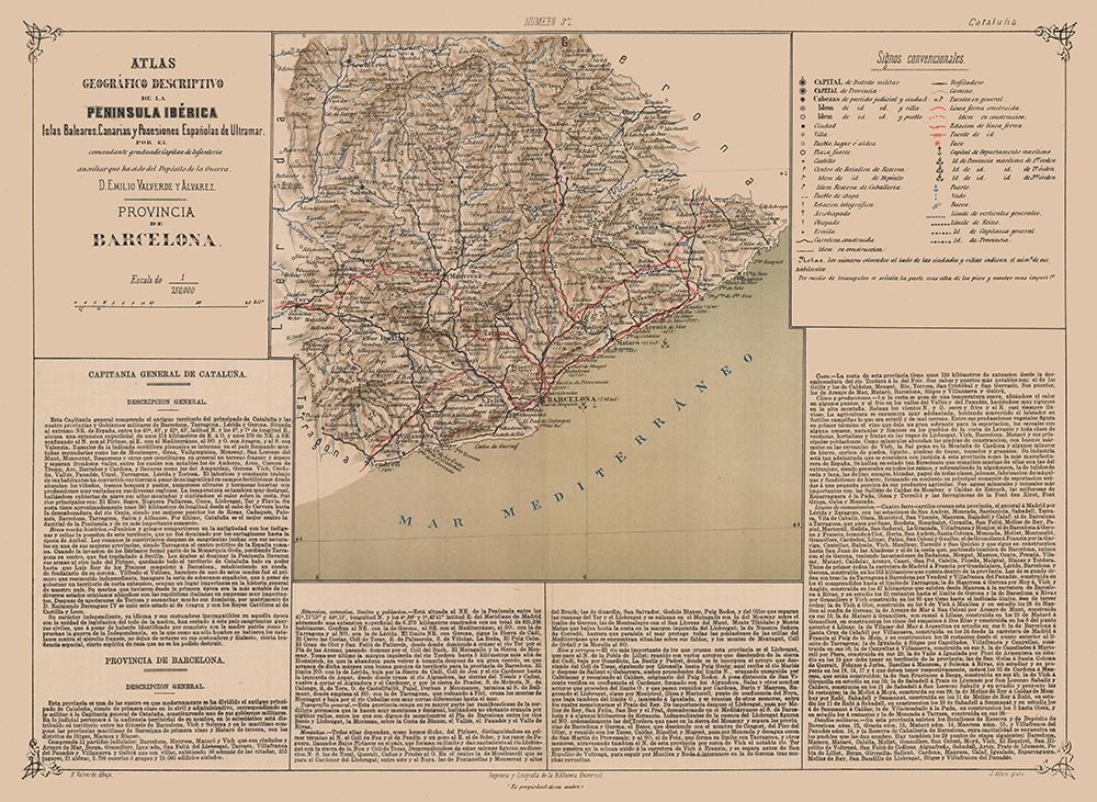 Barcelona Province Spain - Valverde 1880