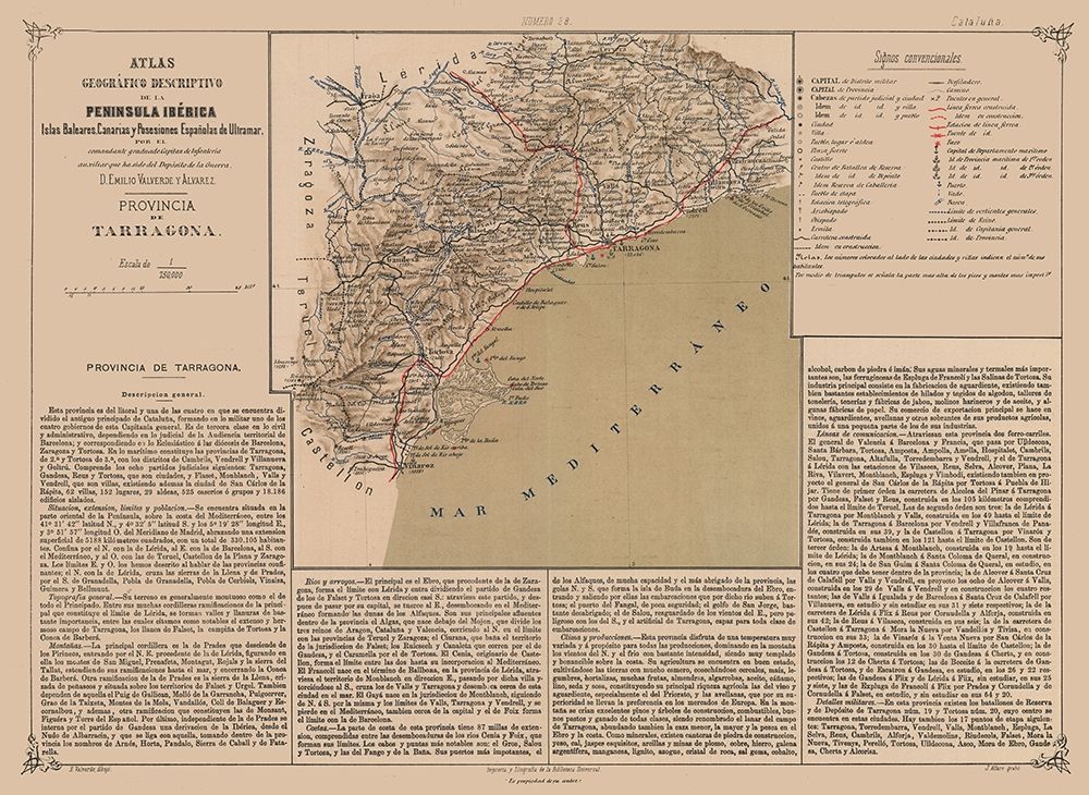 Tarragona Province Spain - Valverde 1880