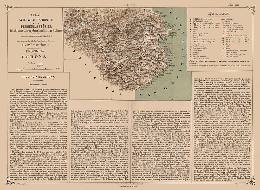 Girona Province Spain - Valverde 1880