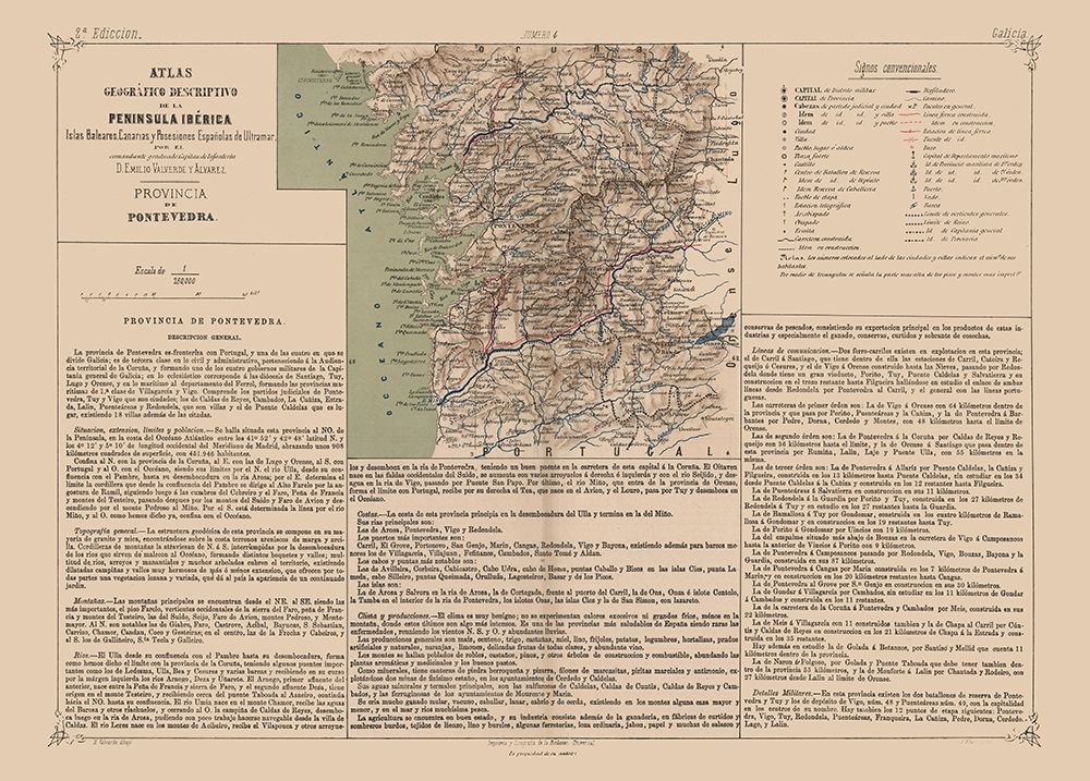 Pontevedra Province Spain - Valverde 1880