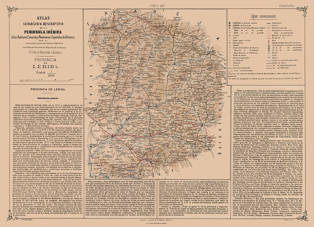 Lleida Province Spain - Valverde 1880