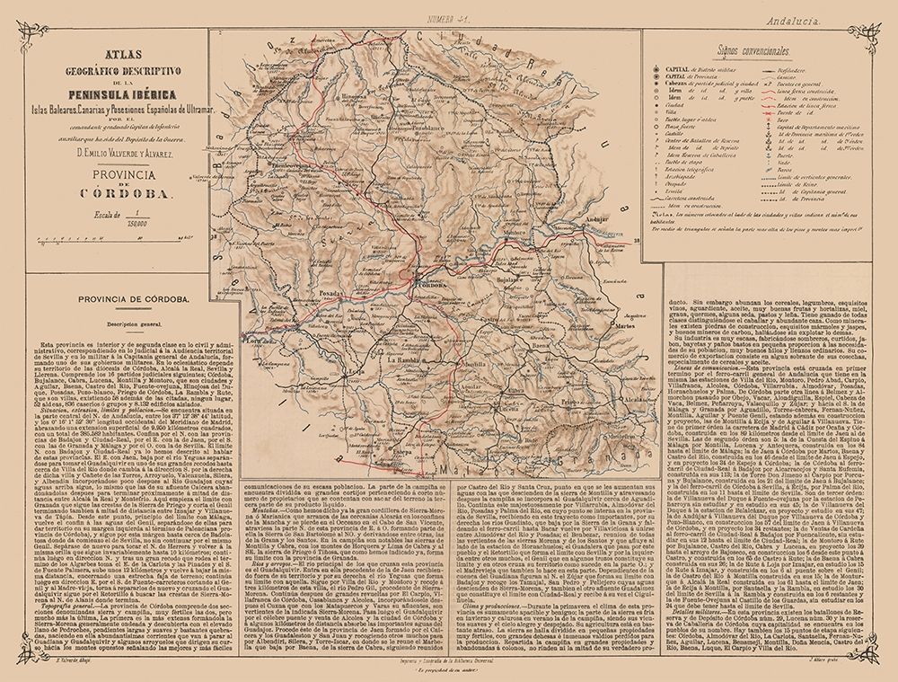 Cordova Province Spain - Valverde 1880