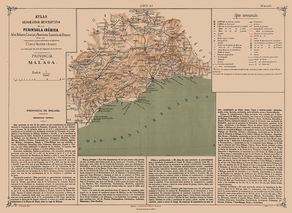 Malaga Province Spain - Valverde 1880