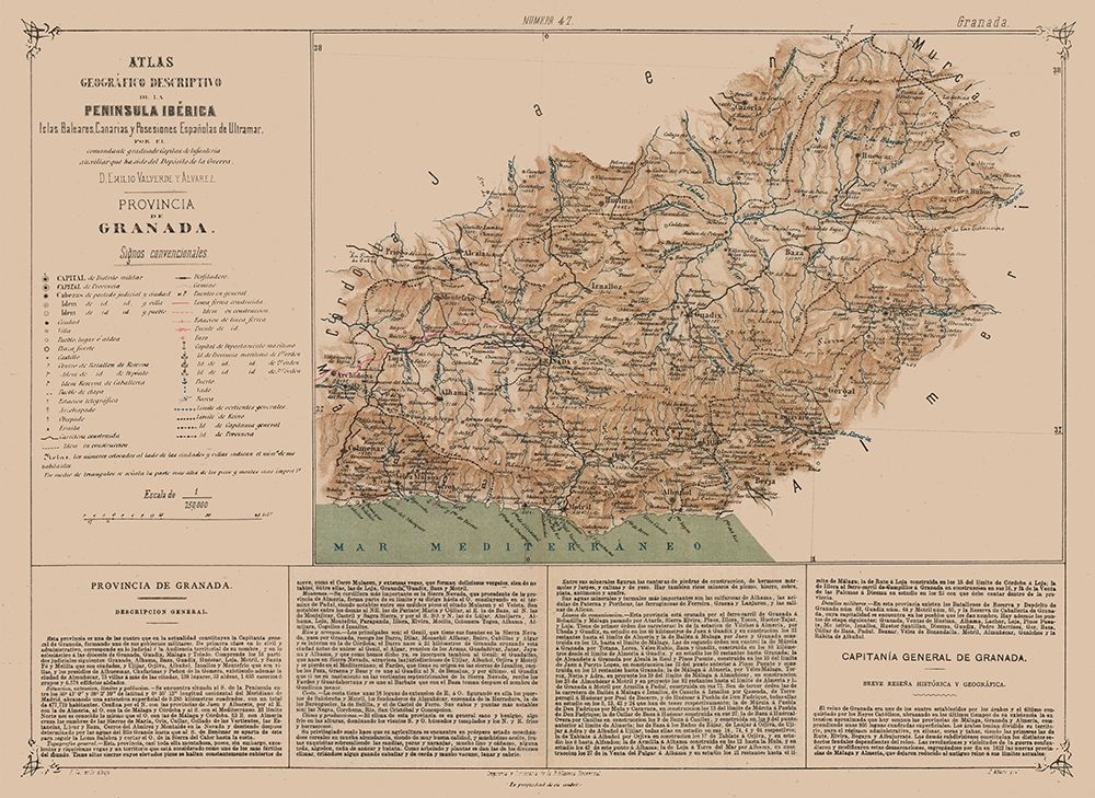 Granada Province Spain - Valverde 1880