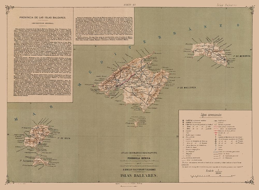 Balearic Islands Spain - Valverde 1880