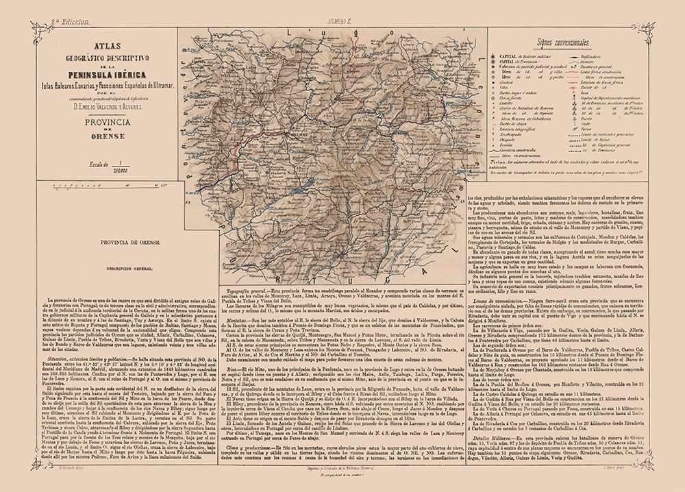 Ourense Province Spain - Valverde 1880