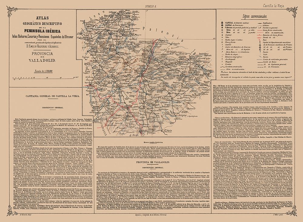 Valladolid Province Spain - Valverde 1880