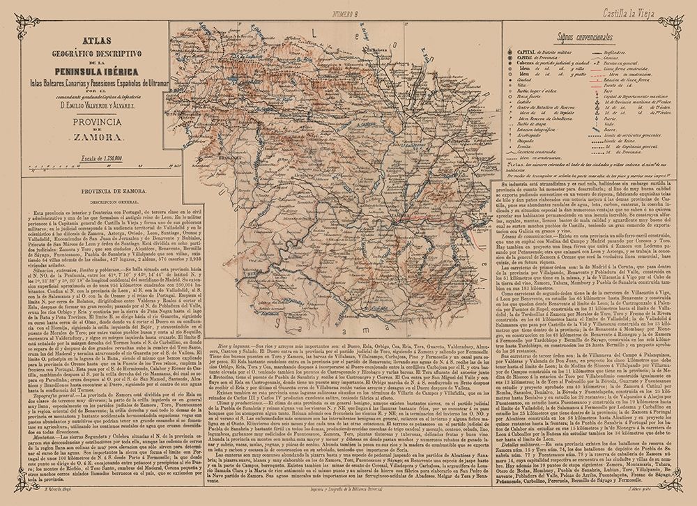 Zamora Province Spain - Valverde 1880