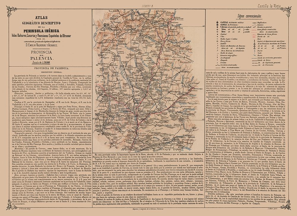 Palencia Province Spain - Valverde 1880