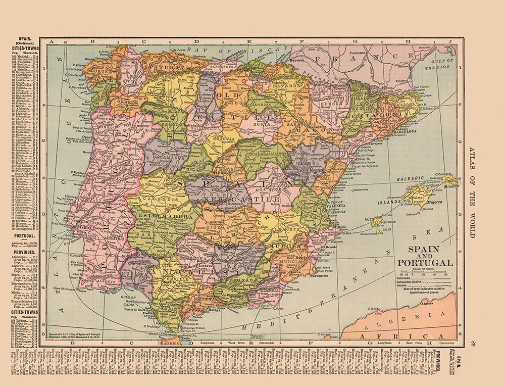 Spain Portugal - Hammond 1910