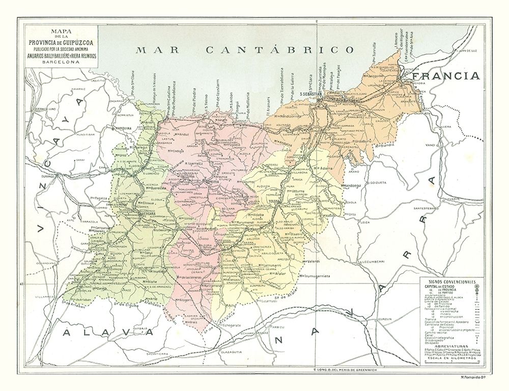 Gipuzkoa Province Spain - Pompido 1913