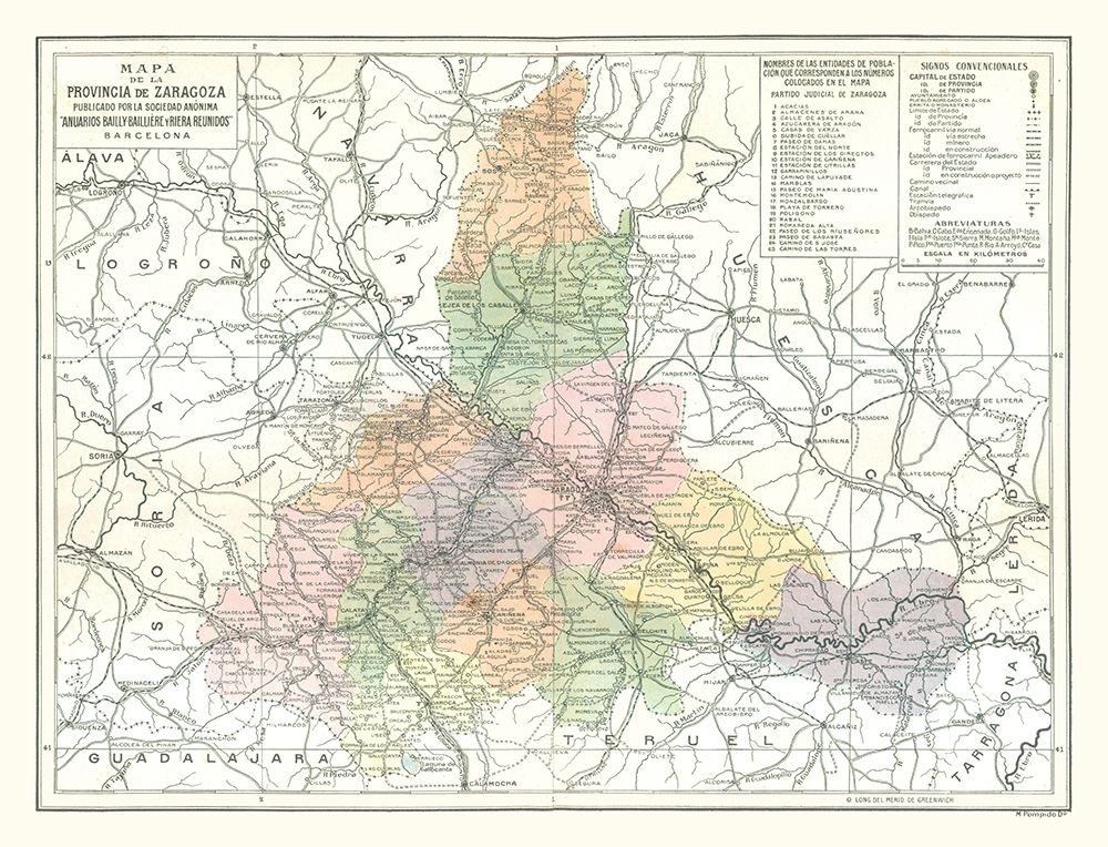 Zaragoza Province Spain - Pompido 1913