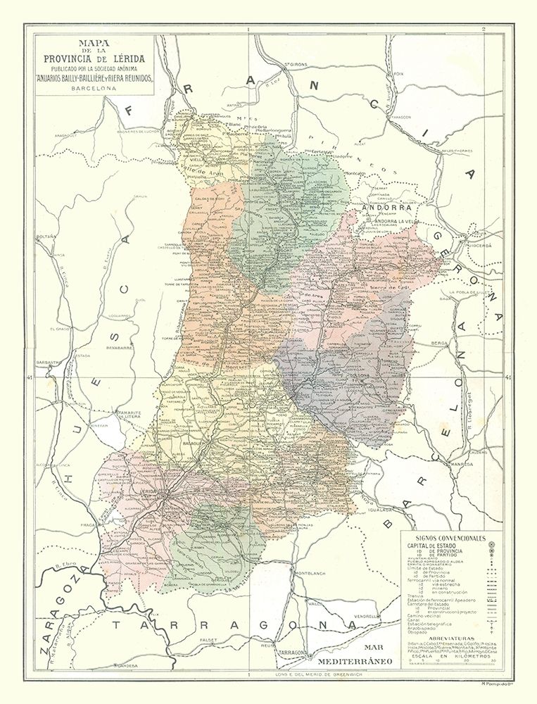 Lleida Province Spain - Pompido 1913