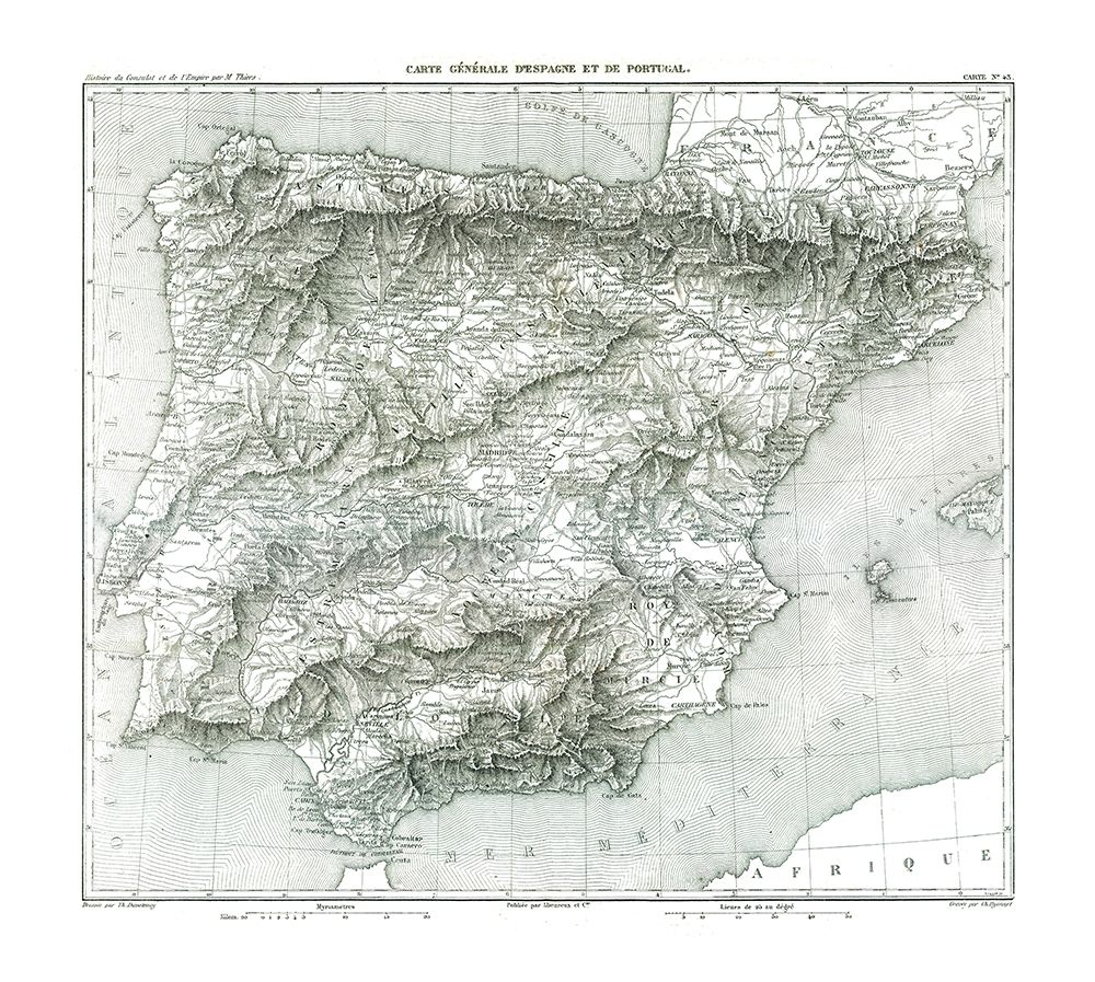 Spain Portugal - Thiers 1866