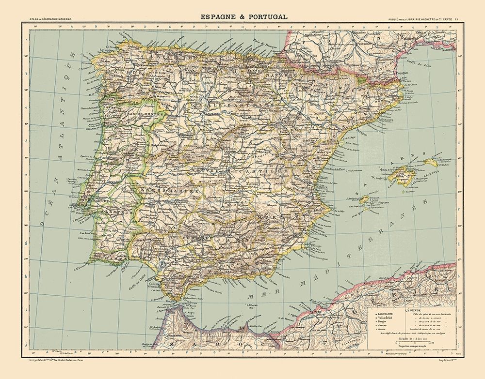 Spain Portugal - Schrader 1908