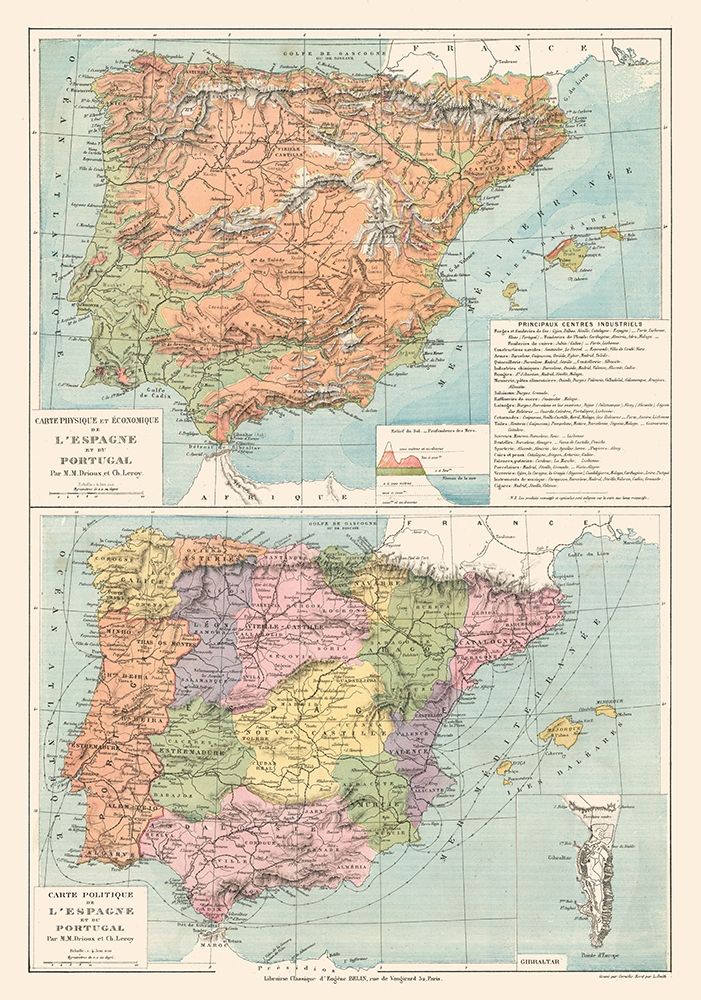 Spain Portugal - Drioux 1882