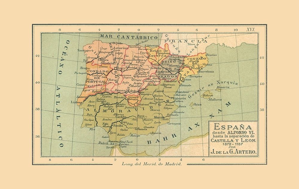 Spain 1072 AD to 1157 AD - Artero 1879