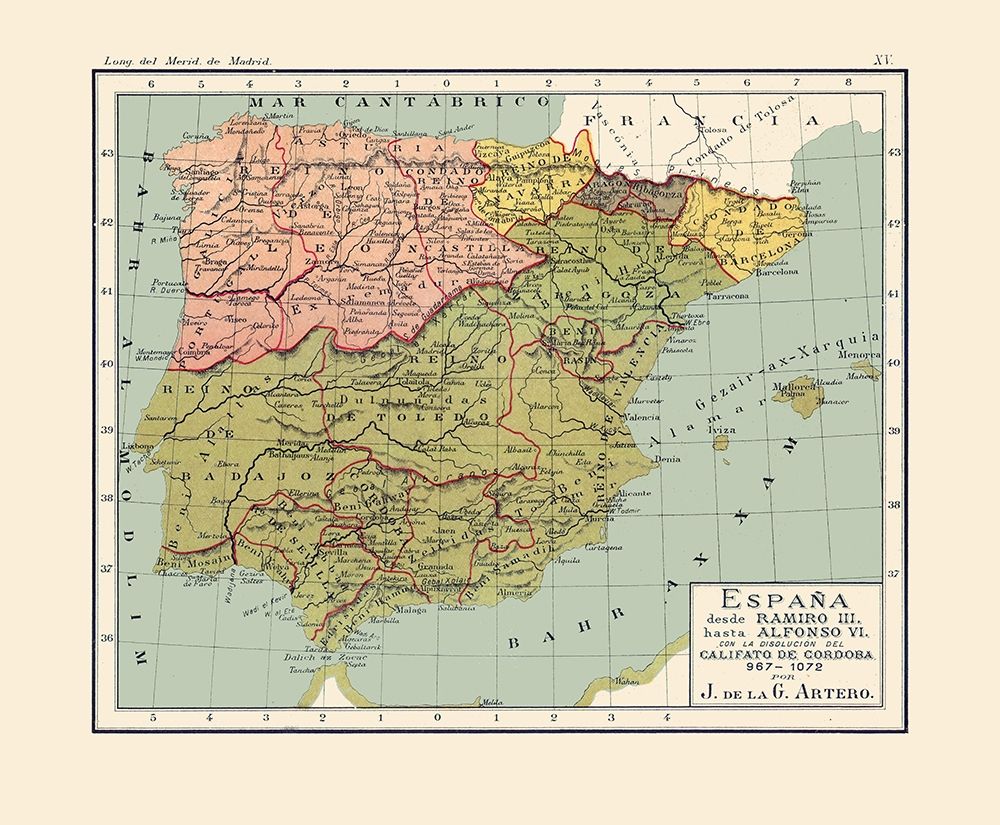 Spain 967 AD to 1072 AD - Artero 1879