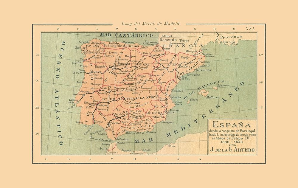 Spain 1580 AD to 1640 AD - Artero 1879