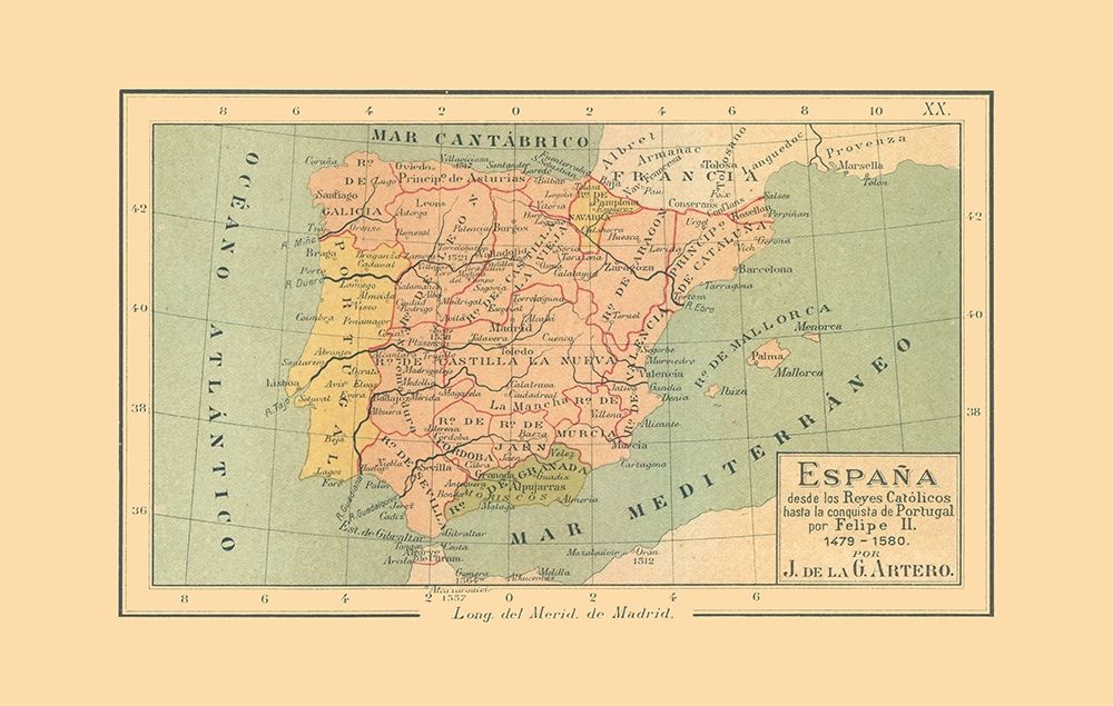 Spain 1479 AD to 1580 AD - Artero 1879