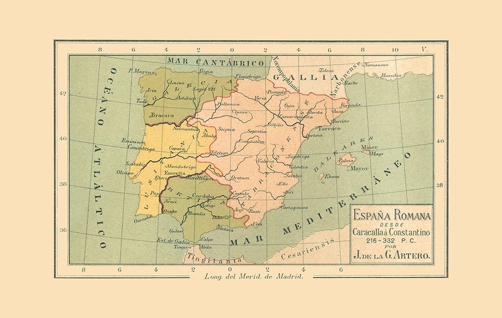 Spain 216 AD to 332 AD - Artero 1879