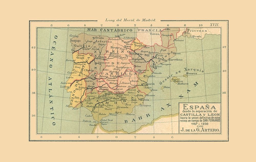 Spain 1157 AD to 1230 AD - Artero 1879