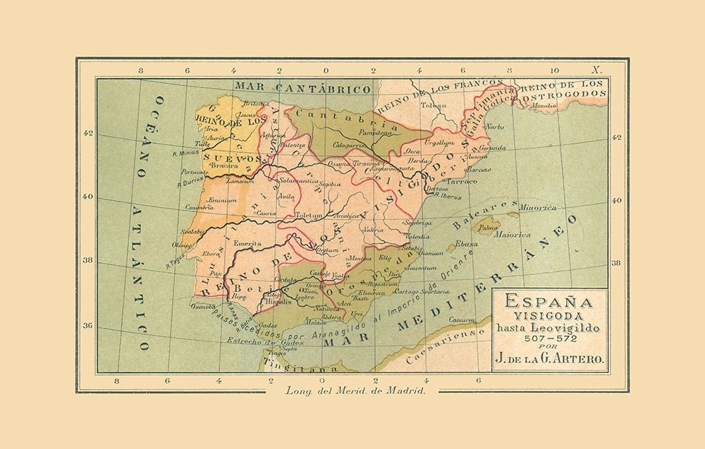 Spain 507 AD to 572 AD - Artero 1879