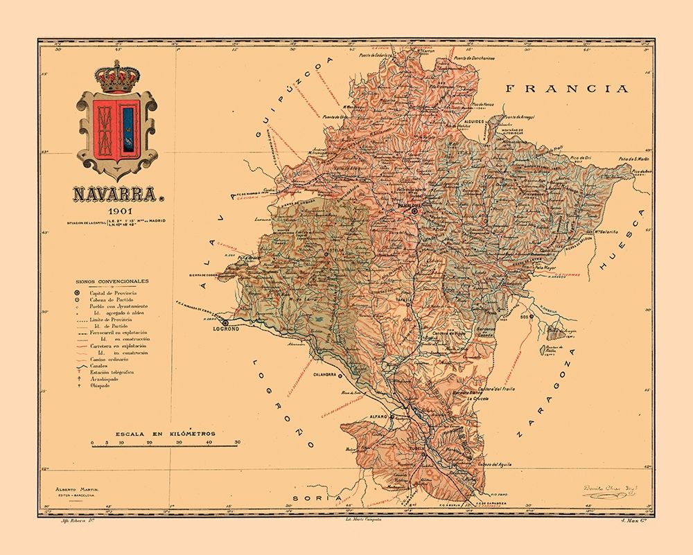 Navarre Spain 1901 - Martine 1904