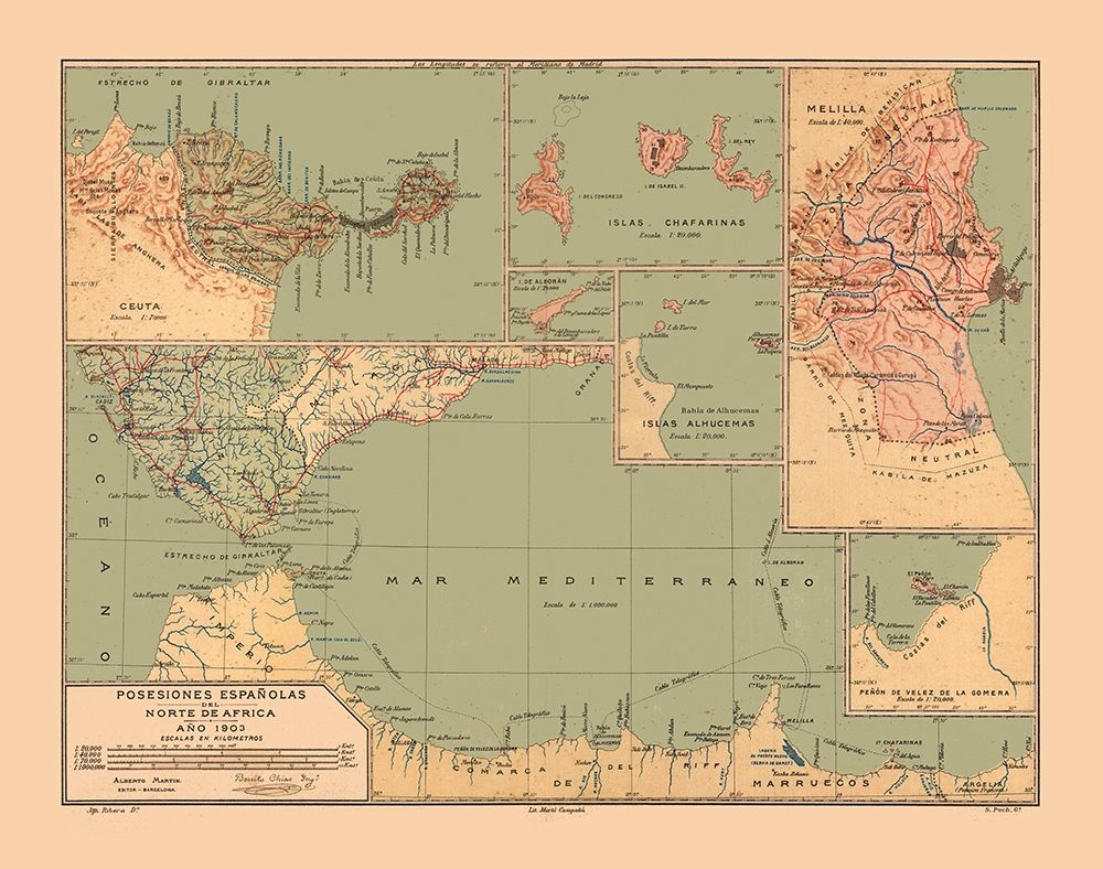 North Africa Possessions Spain - Martine 1904