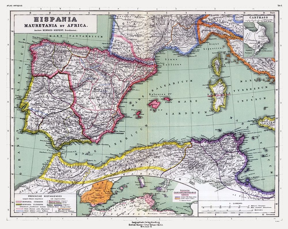 Spain North Africa - Kiepert 1903