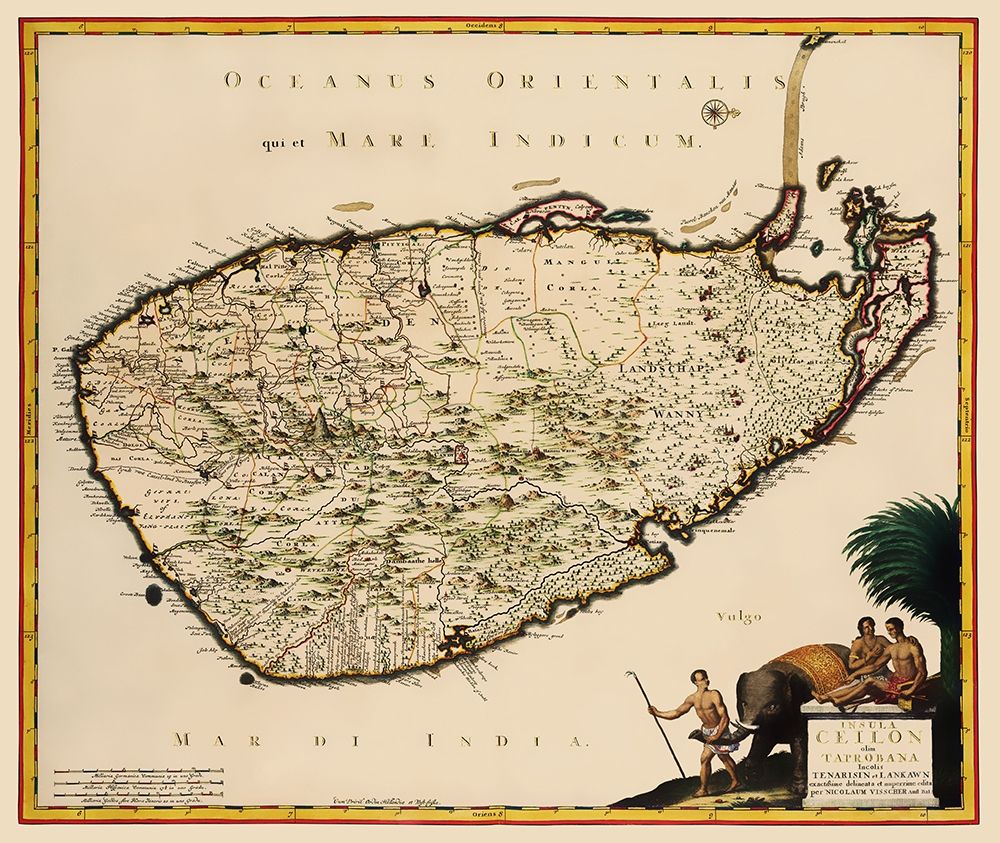 Asia Ceylon Sri Lanka - Visscher 1681